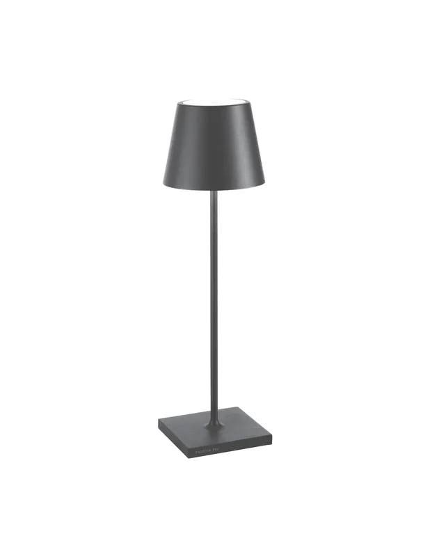 Esclusivo Lampada Poldina Pro grigio scuro lampada con batteria ricaricabile
