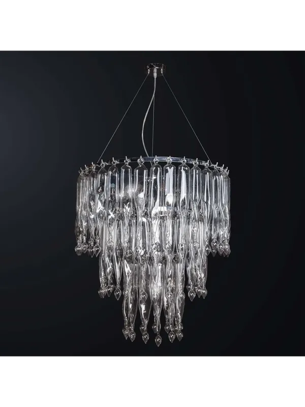 Lampadario moderno cascata vetri murano a 7 luci BGA 3444-65 Pagamento Sicuro