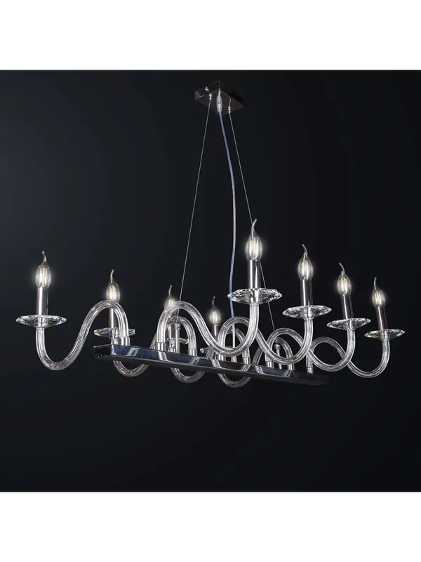 Promozione Esclusiva Lampadario in cristallo moderno rettangolare 8 luci BGA 3441-8 design swarovsky