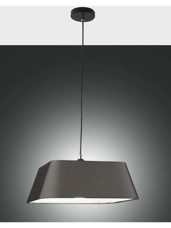 Saldi Lampadario moderno in tessuto nero a 1 luce per soggiorno camera FB-0157