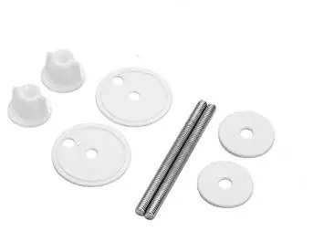 KIT VITI FISSAGGIO CERNIERE TAVOLETTA SEDILE WC, completo di guarnizioni Prezzo Ridotto