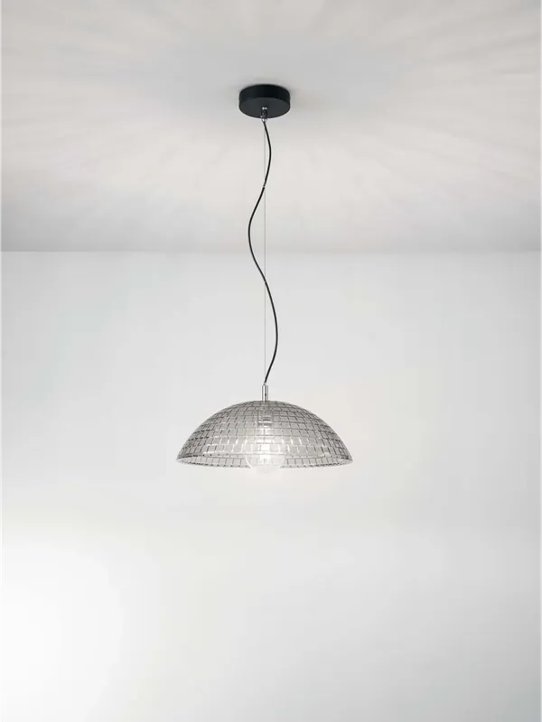 Lampadario a sospensione con vetro grigio a 1 luce per cucina FB-0144 Ultima Occasione
