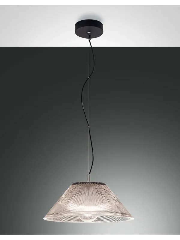 Miglior Prezzo Lampadario a sospensione con vetro fumè a 1 luce per cucina FB-0143