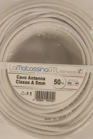 Cavo Sat classe A 5mm Go-At Topline 50 metri bianco- MTVSATA5BI50 Sconto