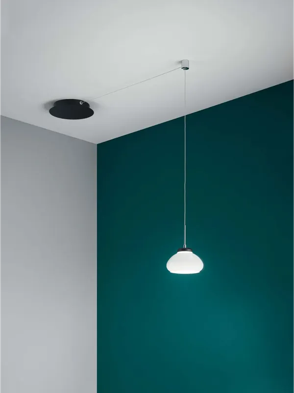 Lampadario decentrato a sospensione moderno led 1 luce bianco FB-0108 Reso Gratuito