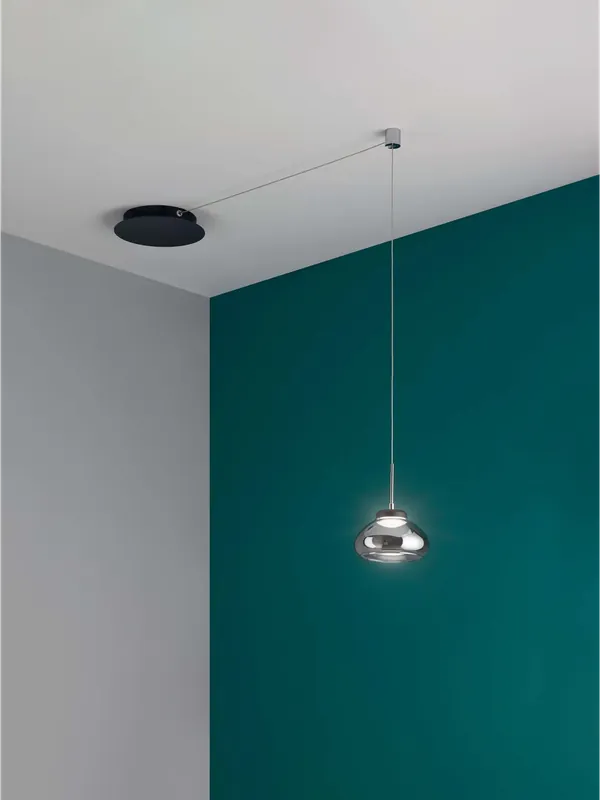 Nuovo Arrivo Lampadario decentrato a sospensione moderno led 1 luce fumè FB-0106