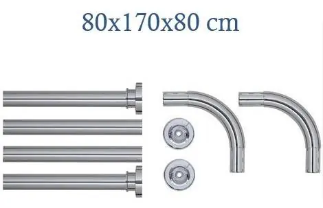 Super Prezzo Tubo asta angolare reggitenda doccia cromato 80x170x80 cm su 3 lati