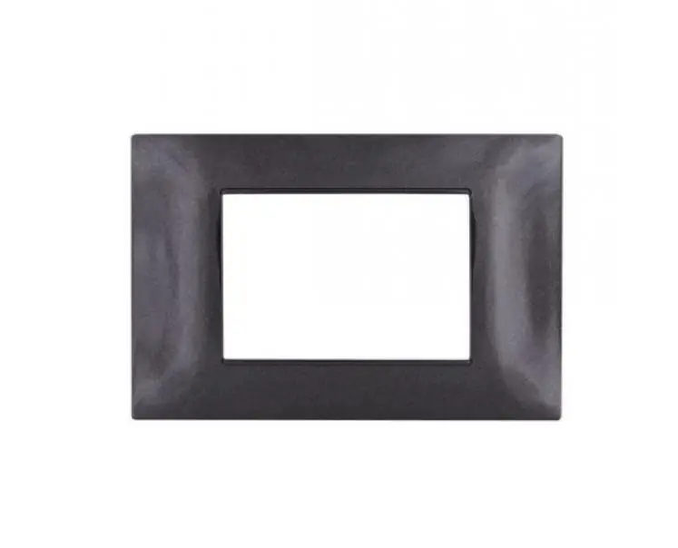 Placca tecnopolimero Gem compatibile con Vimar Plana 14653.05 3 moduli nero - 6003-02 Occasione