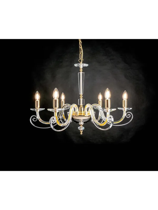 Lampadario classico in cristallo a 6 luci Design Swarovsky coll. lorenzo Saldi