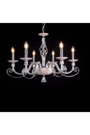 Ultima Occasione Lampadario moderno in cristallo tortora 6 luci Design Swarovsky coll. ares