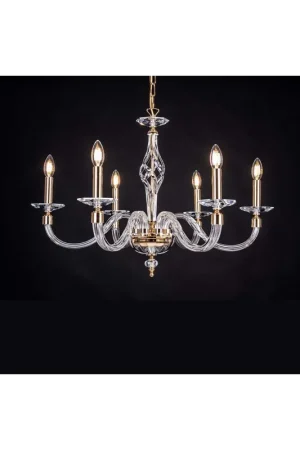 Saldi Lampadario classico in cristallo a 6 luci Design Swarovsky coll. bibiana