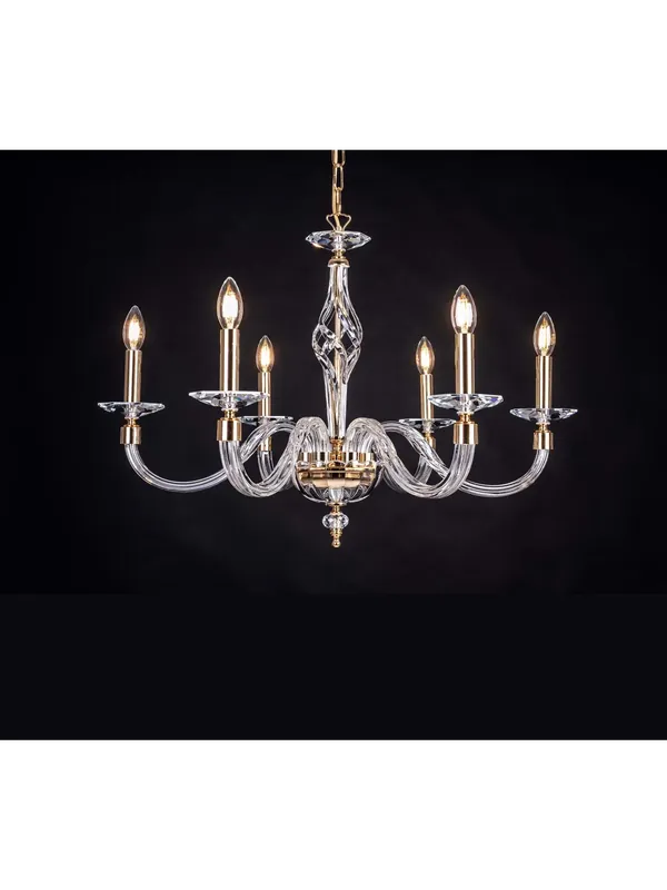 Saldi Lampadario classico in cristallo a 6 luci Design Swarovsky coll. bibiana