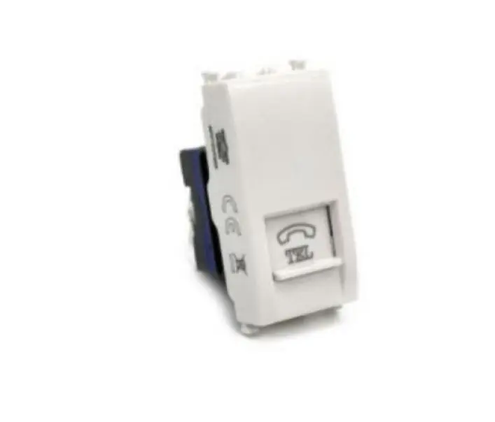 Presa telefono Gem compatibile con Vimar Plana 14320 bianco - 623B GEM-F623BI Prezzo Basso