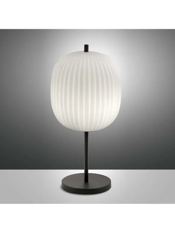 Nuova Collezione Lumetto lampada moderna nero 1 luce vetro soffiato bianco FB-0086