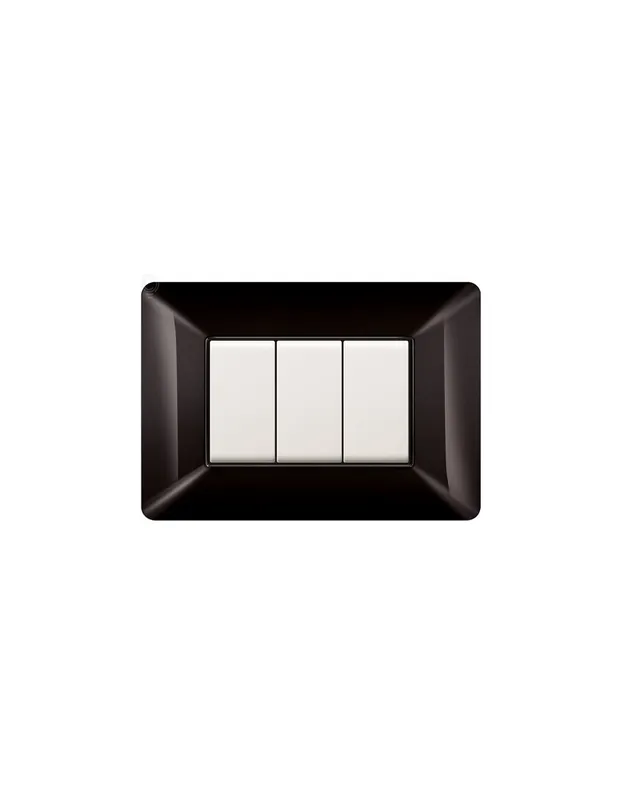 Placca coprinterruttore 3 moduli colore Nero SE9803N compatibile matix Esclusivo