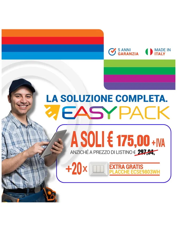 Kit Easy pack soluzione completa serie civile + 20 placche omaggio Esclusivo