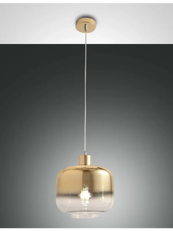 Lampadario a sospensione moderno 1 luce in vetro soffiato oro FB-0078 Ultime Pezzi
