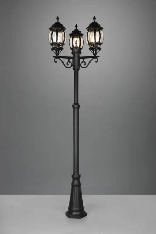 ELVO PALO ALTO 3 LANTERNE DA ESTERNO BOMBATO FUTouchdimmerONE DI ALLUMINIO NERA E VETRO TRASPARENTE H. 240CM IP44 Occasione Imperdibile
