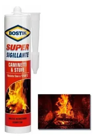 SILICONE REFRATTARIO Max 1250°C SUPER SIGILLANTE CAMINETTI E STUFE 530g Ultima Occasione
