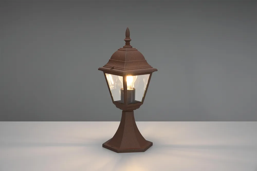 LIVENZA PALO SEGNAVIALI DA ESTERNO 4 LATI FUTouchdimmerONE DI ALLUMINIO RUGGINE E VETRO TRASPARENTE H. 36,5CM IP44 Economico
