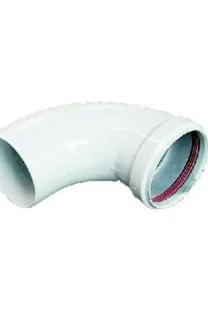 GOMITO PELLET SMALTATO BIANCO 45° MASCHIO-FEMMINA RAGGIO STRETTO Ø 80mm Ultime Pezzi