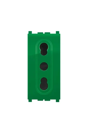 Acquista Ora Presa italiana bivalente sicurezza MiVida 2P+T10/16A verde adattabile Vimar Plana