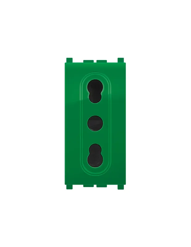 Acquista Ora Presa italiana bivalente sicurezza MiVida 2P+T10/16A verde adattabile Vimar Plana
