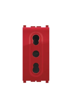 A Buon Prezzo Presa italiana bivalente sicurezza MiVida 2P+T10/16A rossa adattabile Vimar Plana