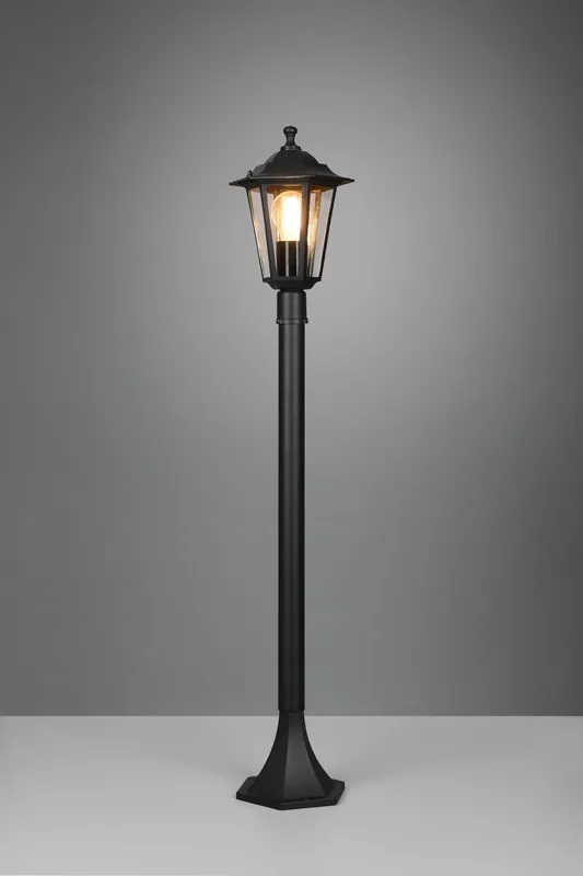 Prezzo Di Fabbrica PIENZA PALO DA ESTERNO 6 LATI FUTouchdimmerONE DI ALLUMINIO NERA E VETRO TRASPARENTE H. 100CM IP44