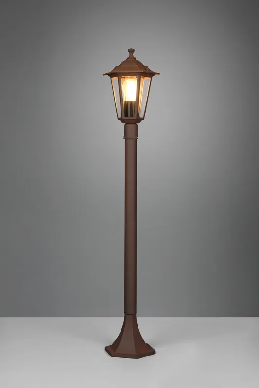 PIENZA PALO DA ESTERNO 6 LATI FUTouchdimmerONE DI ALLUMINIO RUGGINE E VETRO TRASPARENTE H. 100CM IP44 Di Tendenza