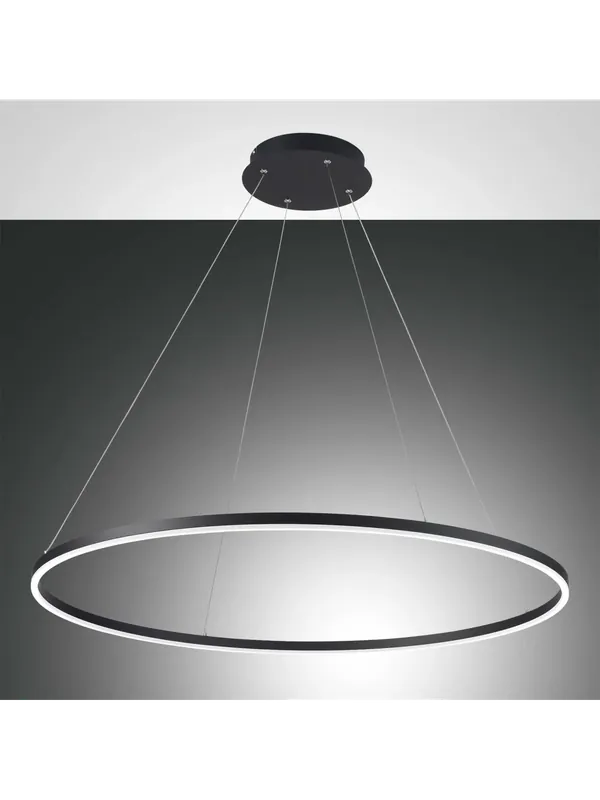 Ultima Occasione Lampadario a led moderno design nero cerchio d. 100cm soggiorno FB-0030