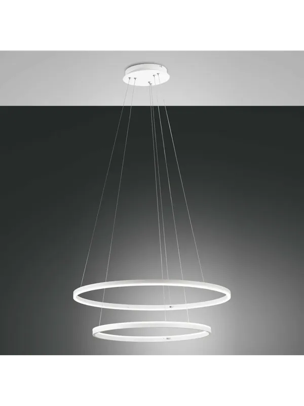 Acquista Ora Lampadario a led moderno design bianco cerchi d. 80cm soggiorno FB-0025