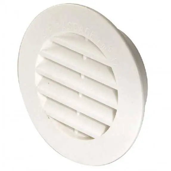 Griglia di ventilazione da incasso in ABS bianca con dispositivo antinsetti incorporato Ø 80 mm A Buon Prezzo