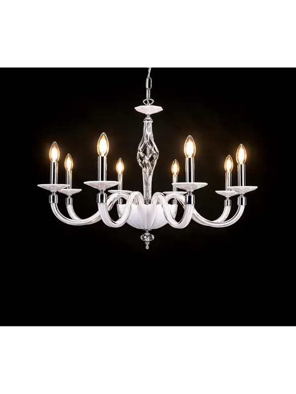 Lampadario in cristallo bianco a 8 luci Design Swarovsky coll. bibiana Reso Gratuito