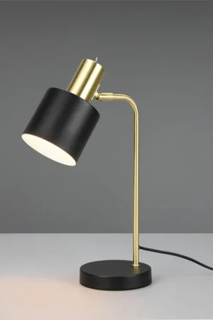 ADAM LAMPADA DA TAVOLO METALLO OTTONE SATINATO E NERO H. 42CM Saldi