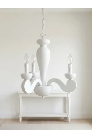Acquista Ora Lampadario contemporaneo in legno bianco a 3 luci esse 809/3