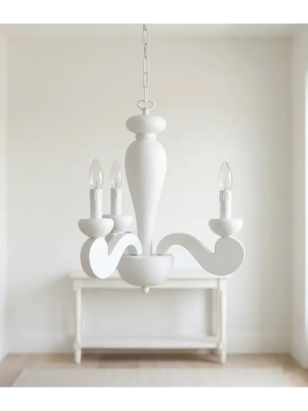 Acquista Ora Lampadario contemporaneo in legno bianco a 3 luci esse 809/3
