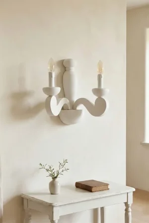 Affare Applique contemporaneo in legno bianco a 2 luci esse 809/2a