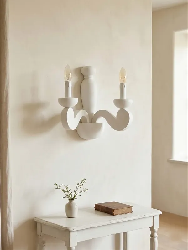 Affare Applique contemporaneo in legno bianco a 2 luci esse 809/2a