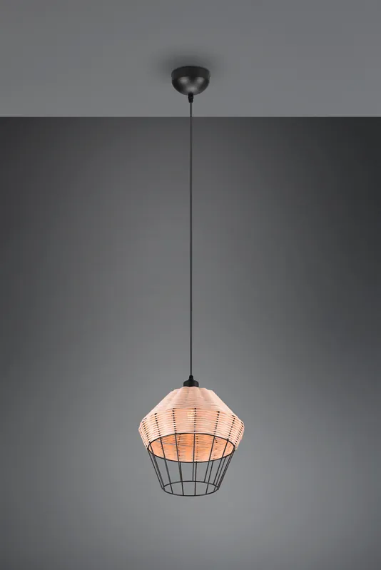 BORKA SOSPENTouchdimmerONE IN RATTAN COLORE NATURALE D. 30CM Di Tendenza