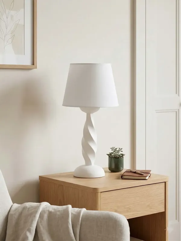 Lume grande contemporaneo in legno bianco shabby chic 1 luce esse 808/bg Esclusivo