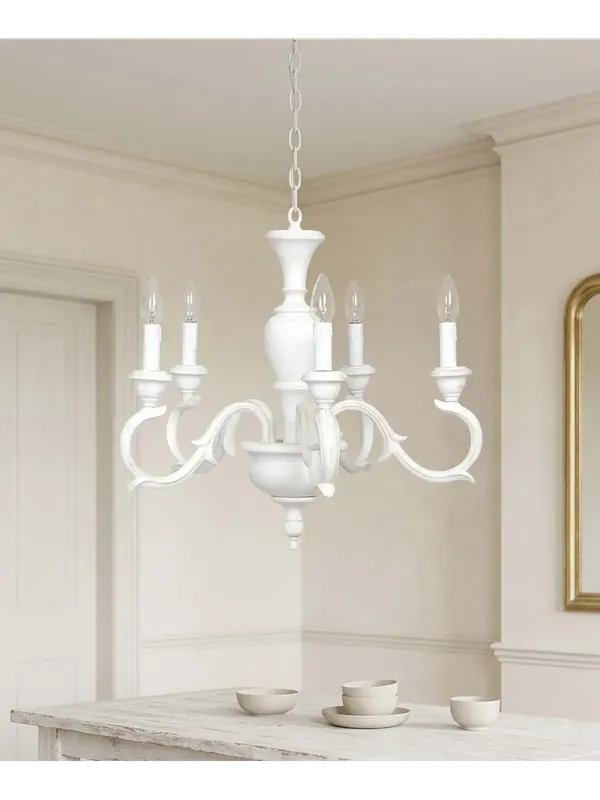 Soddisfatti O Rimborsati Lampadario classico in legno bianco shabby chic 5 luci esse 807/5