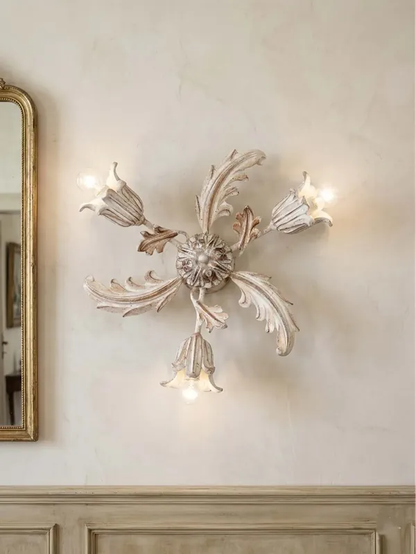 Plafoniera classica in legno oro decapè a 3 luci esse 795/3p Promozione