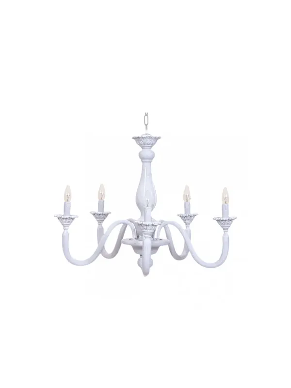 Promozione Lampadario classico in legno grigio sbiancato shabby chic 5 luci esse 816/5