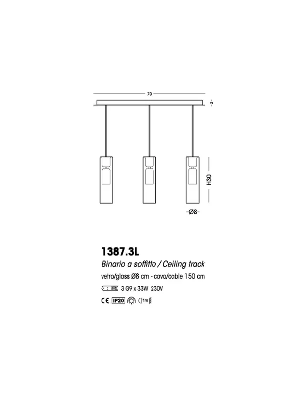 Cangini & Tucci Tao GIG1387.90.3L lampada moderna 3 luci Direttamente Dal Produttore