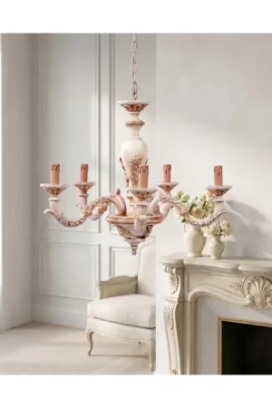 Di Tendenza Lampadario classico in legno decapè oro a 5 luci esse 815/5