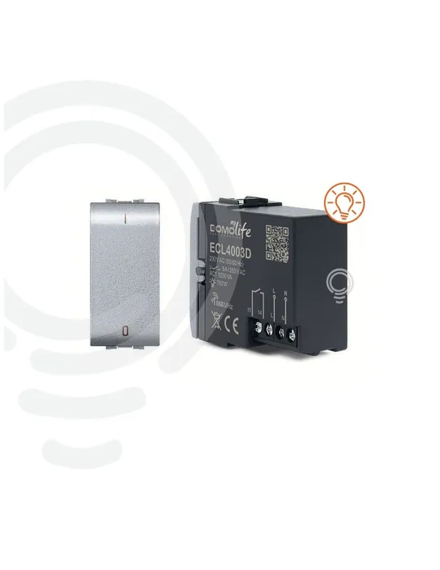 Interruttore domotico grigio modulare con 1 circuito comandato 230V Più Venduto