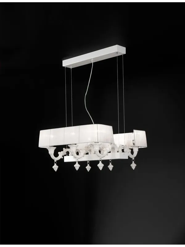 Lampadario classico lusso ceramica bassano bianco a 6 luci luxury r018 Economico