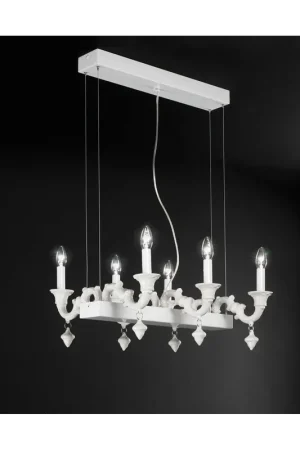 Direttamente Dal Produttore Lampadario classico lusso ceramica bassano bianco a 6 luci luxury r017