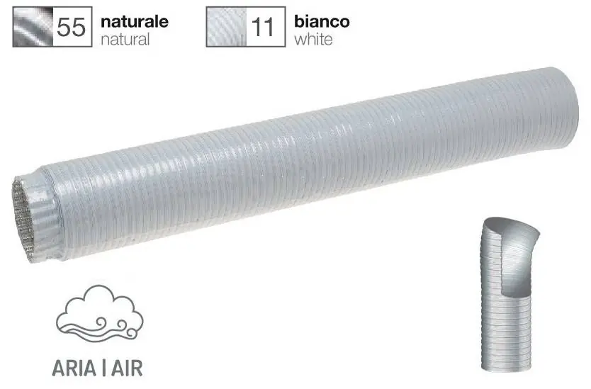 Prezzo Conveniente Tubo estensibile flessibile In alluminio bianco per cappa Ø 110mm
